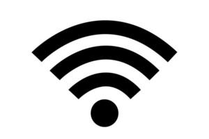 Wifi symbol icon with wireless signal waves, representing wireless internet connection and network signal strength vector