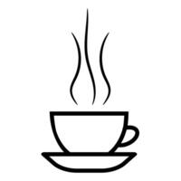 Steaming cup of coffee or tea represented as a simple icon with smooth curved lines, offering a clean, modern, and minimalistic visual appeal vector