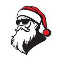 Santa With Sunglasses Art, Icons, and Graphics isolated on white background vector