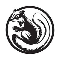 Skunk Logo Images. Circle Skunk Logo design Images isolated on white background vector