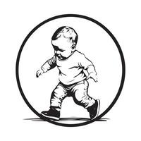 Baby learning to walk at home Stock image isolated on white background vector