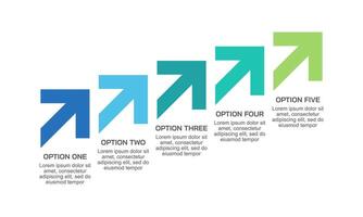 5 Levels of Business Growth Arrow Infographic simple design. Presentation, Plan and Report. vector