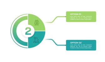 Circle with number infographic comparing data between two business options. Banner, Report, Presentation, Plan and Strategy. vector