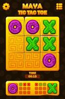 TIC TAC TOE UI in Maya or Aztec themed. Golden Board logic game for your game development UI. strategy game noughts and crosses vector
