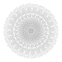 Abstract round simple black line round mandala vector