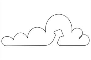 Cloud continuous one line art drawing vector