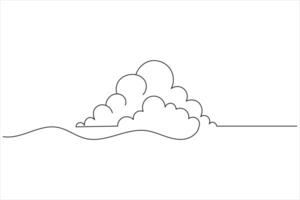 Cloud icon continuous one line drawing vector
