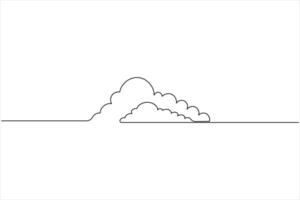 Cloud continuous single line art drawing vector