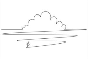 Cloud one line drawing vector