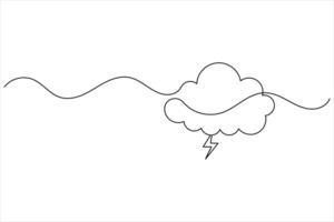 Cloud single line drawing vector