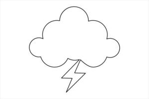 Cloud line drawing and isolated continuous outline design vector