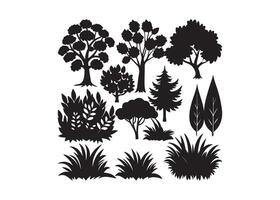 trees elements outline symbol for architecture pro vector