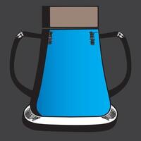 illustration of a glass with a blue handle, flat style design vector