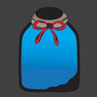 food jar illustration with red ribbon flat style design vector