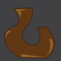 shape brown clay jar design vector