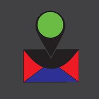 letter location icon colored flat style vector