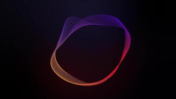 Abstract colorful circular lines increasing in size and wiggling. Animation on the black background video
