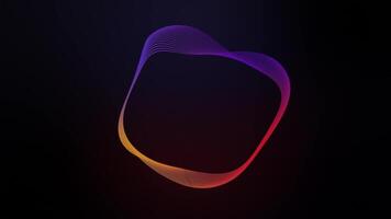 Abstract colorful circular lines wiggling animation on the black background video