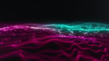 Dynamic Pink and Teal Particle Waves in Motion video