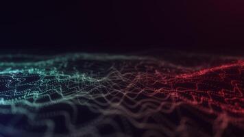Blue and Red Glowing Particle Waves in Motion video
