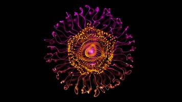 Radiant Pink and Orange Sphere with Dynamic Neon Dot Patterns video