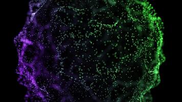 Enchanting Purple and Green Particle Sphere with Abstract Cosmic Energy video