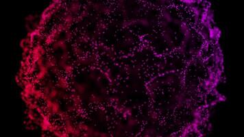 Intense Red and Magenta Particle Sphere with Vibrant Abstract Depth video