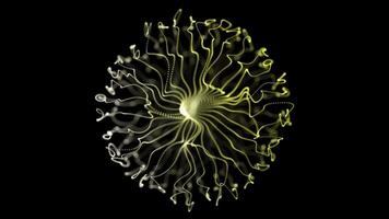 Radiant Yellow Spiral with Dynamic Particle Motion video