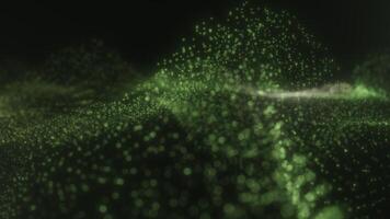 Vibrant Green Particle Wave Flow video