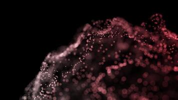 doux rouge et blanc particule couler dans abstrait mouvement video