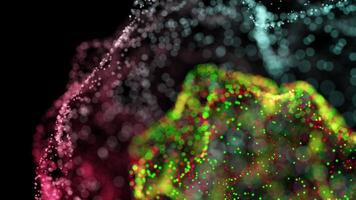 Multicolor Particle Explosion with Green, Red, and White Highlights video