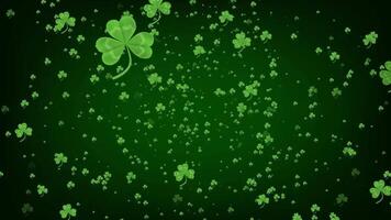 saint patrick's day animated background with shamrocks. st. patrick's day looped animation with clovers video