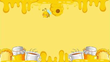 honey frame with a bee and a mug of honey video