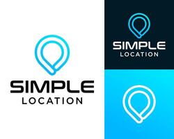 Geometric shape gps location map logo design. vector