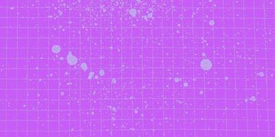 Layered purple texture, checkered paper and halftone dots. Neon ink splashes and paint stains, chaotic grunge composition. vector