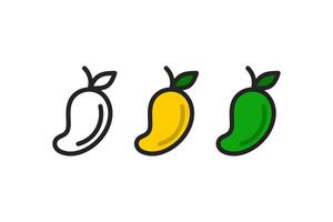 mango icon line and flat design set vector