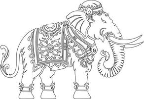 an elephant with a decorative pattern on its back vector