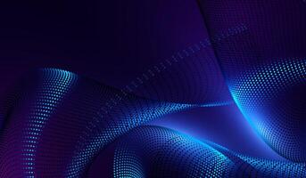 A wave technology abstract background concepts. of digital particles against a dark background, illustration vector