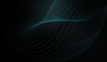A flowing, wave-like structure made of small, glowing dots, creating a futuristic and dynamic abstract design on a dark background vector