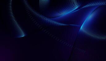 A glowing blue wave technology abstract background concepts. of digital particles against a dark background, illustration vector