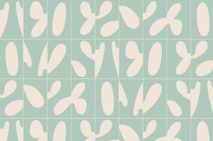 Linear smooth abstract pattern drawing with beige color on turquoise background vector