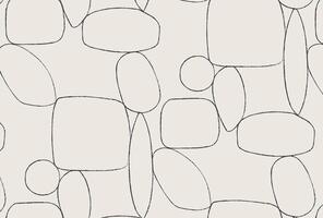 Sea stone wall stylish pattern with black drawing on white color background vector