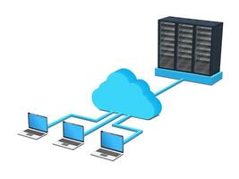 Cloud computing concept. Global networking. vector