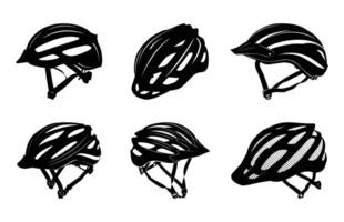 Bicycle Helmet Silhouette Bundle vector