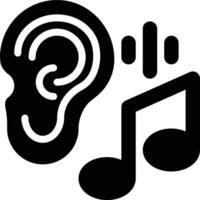 Listen Music, Listen Song, Listening Glyph Solid Icon vector