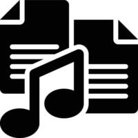 Music File, Music Data, Music Information Glyph Solid Icon vector