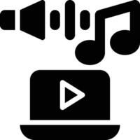 Media Player Glyph Solid Icon vector