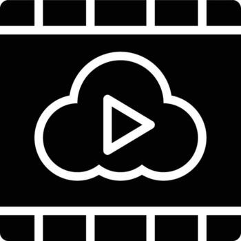 Cloud OTT Glyph Solid Icon vector
