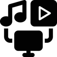 Multimedia, Media Player Glyph Solid Icon vector