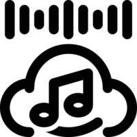 Cloud Music, Music Streaming Outline Icon vector